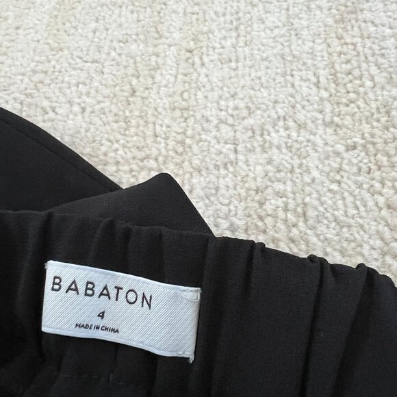 Aritzia Babaton Conan Pull On Cropped Black Trousers Work Pants 4 - Picture 2 of 10